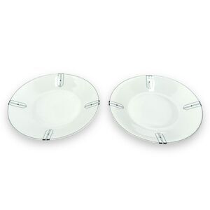 Vintage Swid Powell Chicago Plates Saucers for Oversized Cups White‎ Lot of 2